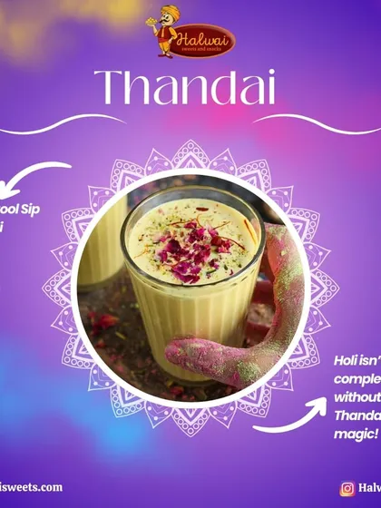 Holi isn't complete without a sip of Thandai magic. Our cool and refreshing Thandai is a royal blend of milk, nuts, saffron, and aromatic spices to beat the Holi heat.