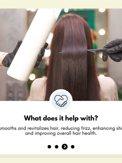 Hair Botox helps by smoothing and revitalizing hair, reducing frizz, enhancing shine, and improving overall hair health.