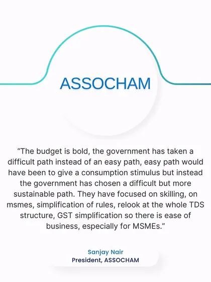 ASSOCHAM's view on the budget's focus on GST simplification and ease of business for MSMEs. Our GST compliance team helps small and medium enterprises leverage these reforms.