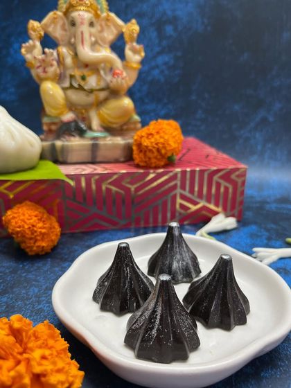 My dark chocolate modaks are simple, elegant, and incredibly delicious. A modern treat for a traditional festival.
