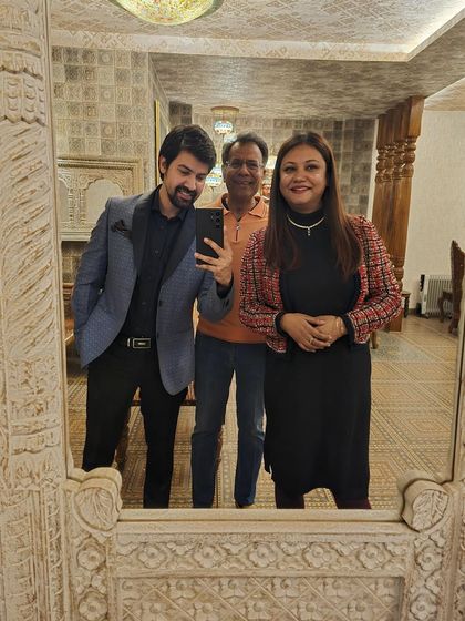 A quick selfie with my senior Mr. Aman Lekhi and a colleague. Sir is a great host, and I am grateful for the invitation to his majestic home.