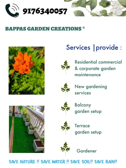 Here is a summary of the services we provide. We handle residential, commercial, and corporate garden maintenance, new gardening services, and complete setups for balconies and terraces.
