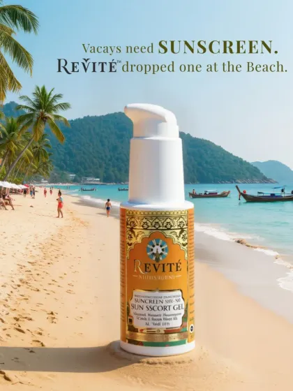 Vacation mode requires serious sun protection. My Sun Escort Gel is the perfect travel companion, offering powerful, water-resistant coverage with natural, ethically sourced ingredients that won't harm marine life.