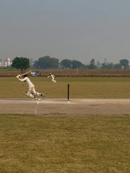 An acrobatic shot from Sagar, showing his range of skills.