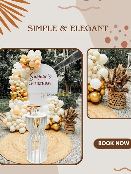 A simple and elegant decor package, perfect for clients looking for a chic and minimalist celebration.