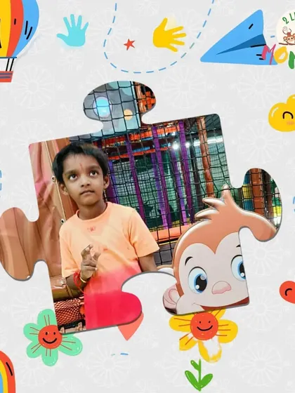 Every child is a part of our celebrations. This little boy is enjoying the fun during our Raksha Bandhan event, ready to play after participating in the craft activities.