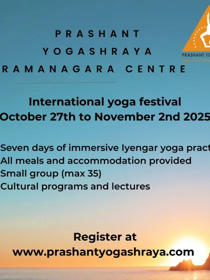 An announcement for our upcoming International Yoga Festival. These multi-day events are an opportunity for immersive practice, cultural programs, and learning within a small, focused group.