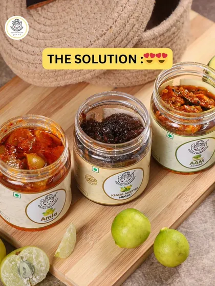 Here’s a glimpse of our variety. From the healthy Amla Murabba to the sweet and sour Khatta Meetha Nimbu and the classic Aam Achaar, each jar is open and ready to be enjoyed.