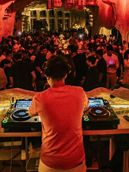 A view from the console at Bastian, Mumbai. The unique cave-like architecture makes every gig here feel special.