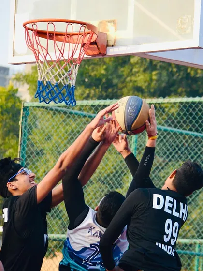 It's all about the catch! This action shot shows the precision and teamwork that goes into every play. Every catch brings us one step closer to victory.