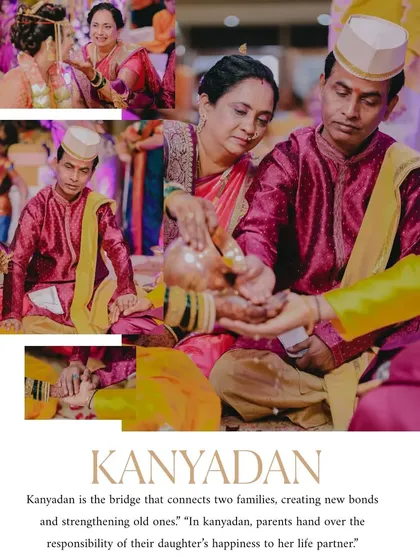 A collage documenting the emotional Kanyadan ritual, a pivotal moment where parents entrust their daughter's happiness to her new partner. I capture these traditions with respect and sensitivity.