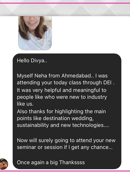 It's so rewarding to receive messages like this one, highlighting the value of discussing key topics like destination events, sustainability, and new technologies.