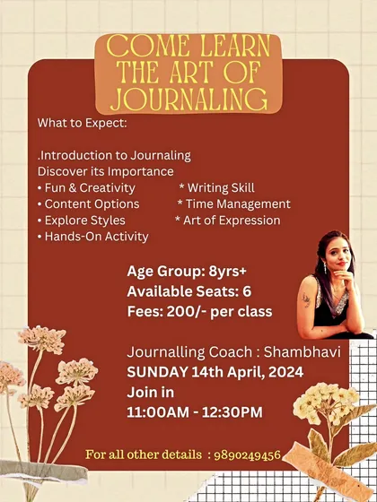 Journaling is a powerful tool for self-discovery, which is why I created "The Art of Journaling" workshop for kids. This session is designed to help young minds explore their creativity, build confidence, and master the art of expression.