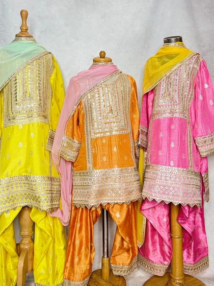 Another view of the Pimmo kurta sets, showcasing the vibrant color options perfect for Diwali or wedding festivities.