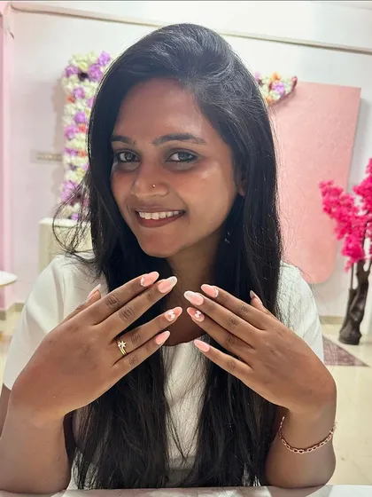 A lovely photo of actress Ashwini Ambrish after her nail session with me. Thank you for trusting Cuticle Club.