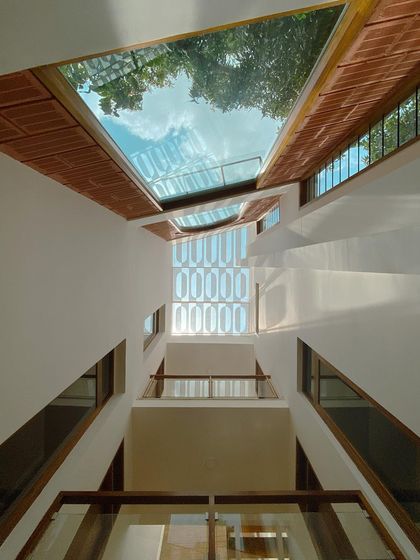 A collection of images that further explore our fascination with light. These photos capture how skylights, courtyards, and jaali walls fill our buildings with dynamic patterns of light and shadow.