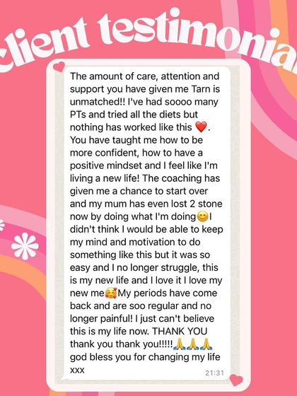 A testimonial from Jas after 6 months. She says my coaching has given her a new life, her periods are regular and no longer painful, and she can't believe this is her life now. This is why I do what I do.