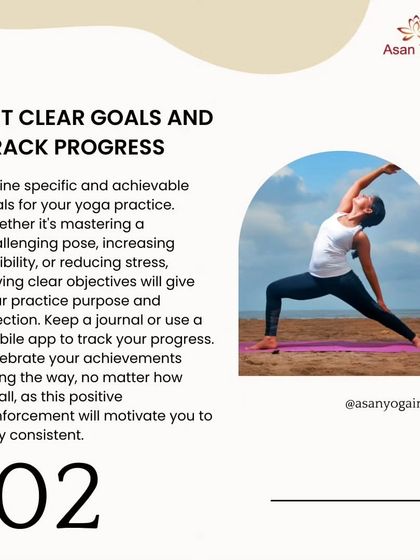 A tip for staying consistent: set clear goals for your practice, whether it's mastering a pose or reducing stress, and track your progress.