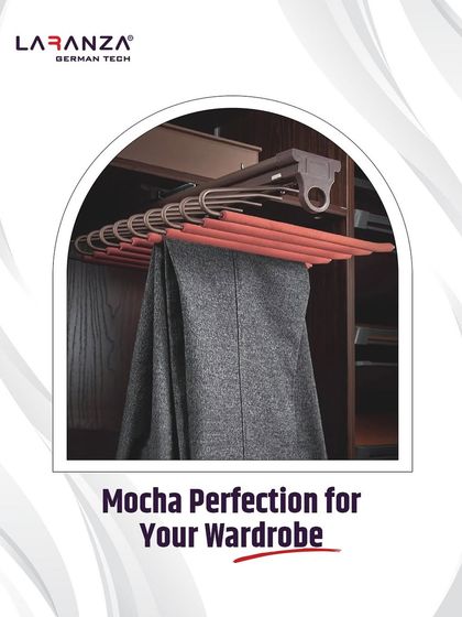 The "Mocha Perfection" style, seen here on this trouser rack, brings a warm, sophisticated tone to your wardrobe interior. It’s a functional piece that also serves as a style statement.
