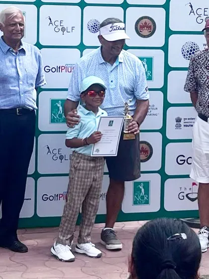 Samar Singh with his second runner-up trophy at the NCR Cup.