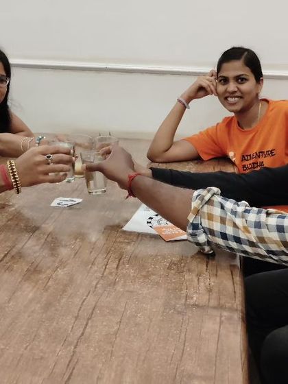 Cheers to new friends! A toast with filter coffee after a successful and fun-filled meetup.