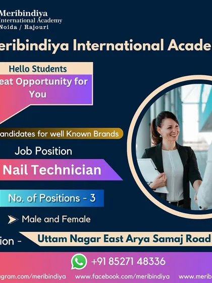 Another placement opportunity for our certified nail technicians in the bustling area of Uttam Nagar East, Delhi. We actively connect you with employers.