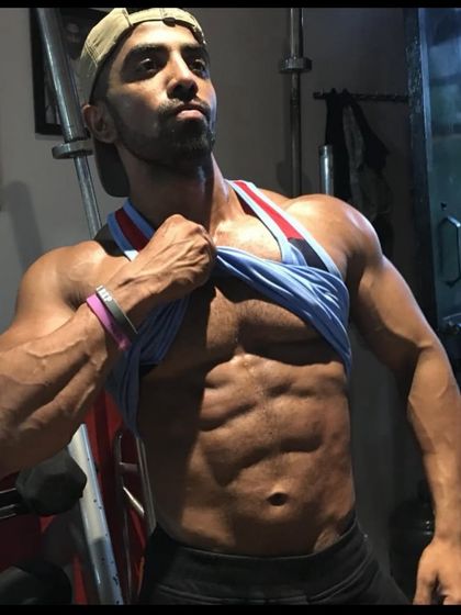 Sikander. A shredded look at my abs. I maintain this condition to show my athletes what's possible.