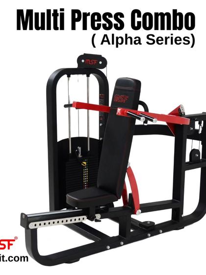 A side view of the Multi-Press Combo in the shoulder press position.