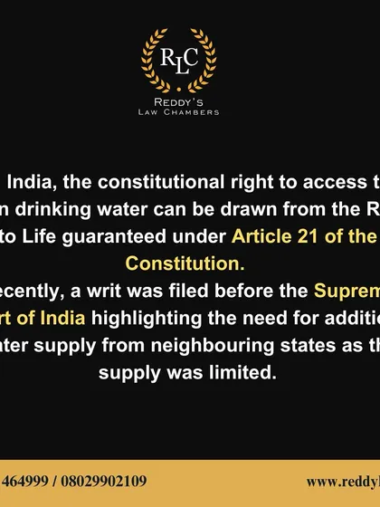 In India, the right to access clean drinking water is derived from the Right to Life under Article 21 of the Constitution. I explain how this was recently invoked in a Supreme Court case concerning water scarcity.