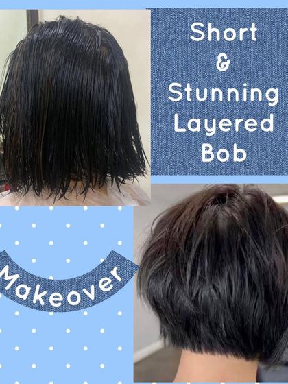 A stunning short layered bob that is full of texture and movement. This is a great example of a short haircut that is anything but boring.