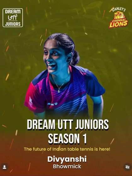 The future of Indian table tennis is here. Divyanshi, our Asian Champion, was drafted by the Chennai Lions for the Dream UTT Juniors league.