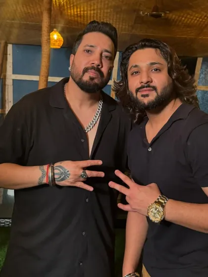 Another picture with my mentor, Mika Singh ji. His guidance has been invaluable throughout my career.