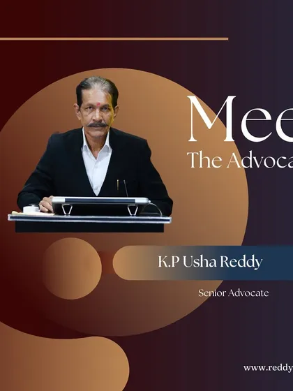 Meet our Senior Advocate, K.P. Usha Reddy. With over 27 years of experience, he is the founder of our firm and a respected voice in the High Court of Karnataka.