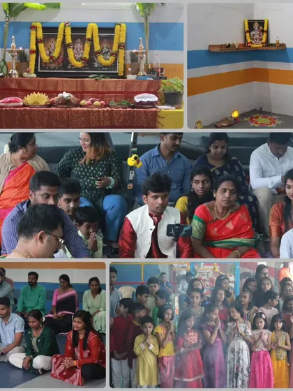 A collage from our Ayudha Pooja celebrations in 2023. It was a beautiful day of prayer and community bonding with our students, parents, and coaches.