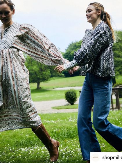 Soft and breezy dresses and tops from a collection for Shopmille. We hand-printed these beautiful patterns onto organic cotton, creating timeless pieces that are both sustainable and stylish.