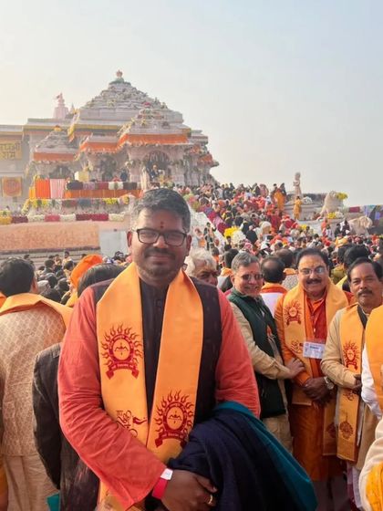 At the Shri Ram Janmabhoomi Mandir in Ayodhya. The crowd's energy was palpable, a testament to the power of faith and perseverance.