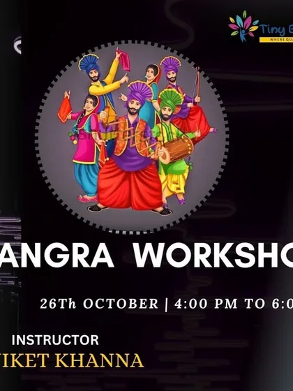 The official poster for one of my popular Bhangra workshops. I regularly host these sessions for anyone looking to learn this energetic dance form in a fun and supportive environment.