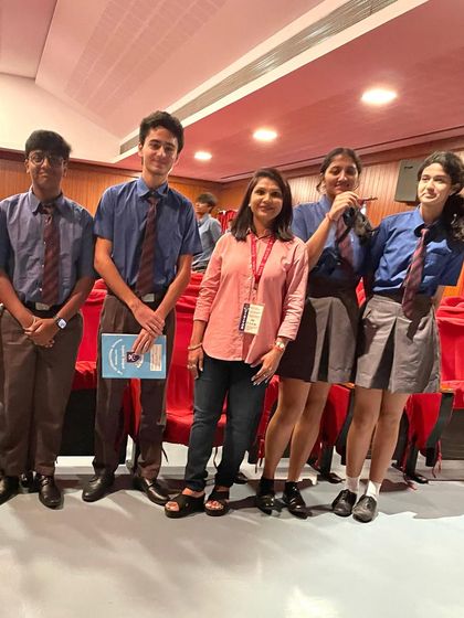 Posing with students after an engaging session on nutrition. It's vital to equip young people with the knowledge to make smart food choices that support their mental and physical health.