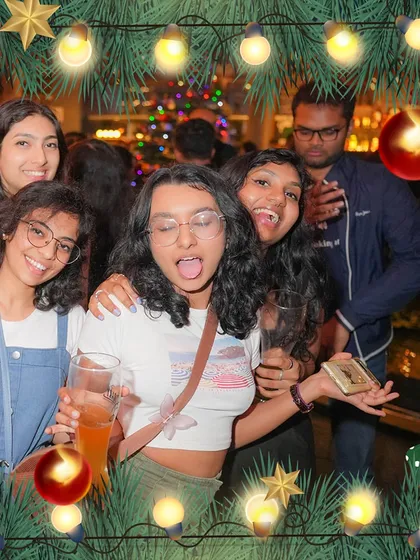 Part of the Christmas Eve campaign for my gig at The Bier Library, featuring happy faces from previous parties to show the festive vibe.