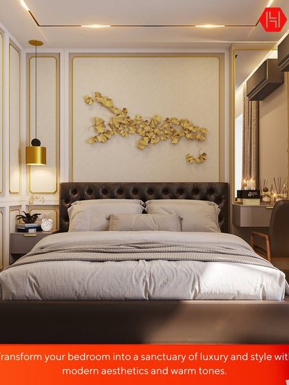 Houzlook - Full Home Interior Design & Turnkey Execution Serene & Stylish Bedrooms photo 8