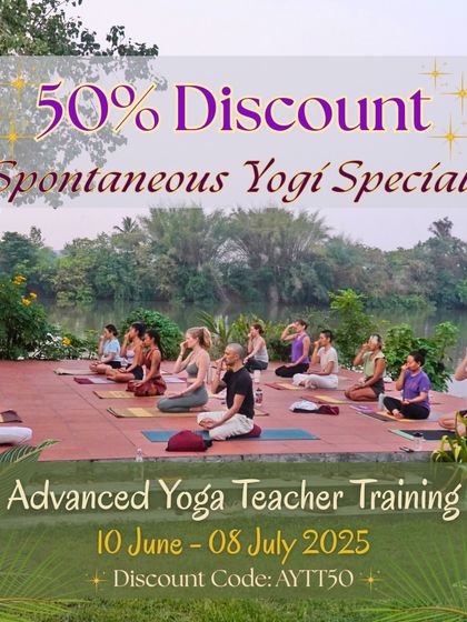 A spontaneous yogi special! We are offering a 50% discount for our Advanced Yoga Teacher Training in June. This is a great opportunity to study in a small, intimate group during a beautiful time of year at the ashram.