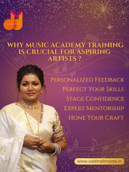 Talent alone is not enough. This graphic explains why training at a music academy is crucial for aspiring artists. It provides personalized feedback, expert mentorship, and stage confidence to help you hone your craft.