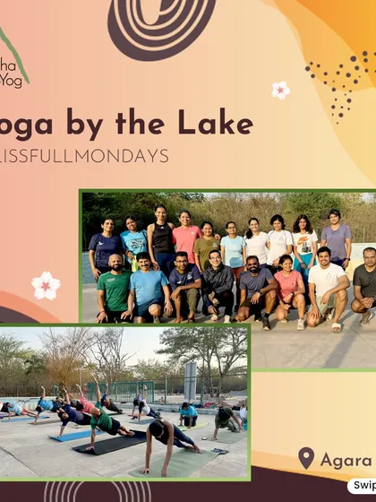 Taking our practice outdoors adds a special dimension to the experience. Here is our community enjoying a blissful Monday morning session of Yoga by the Lake at Agara Lake. The sunrise, fresh air, and collective energy make for a perfect start to the week.