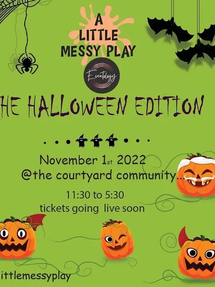 I also partner with other local businesses for special events, like this Halloween Edition party. It's always fun to bring messy play to a wider community.