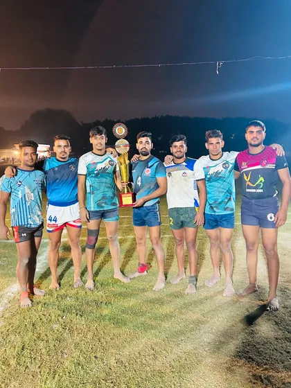 The team celebrating our first position win at a Ghaziabad tournament. We play to win.