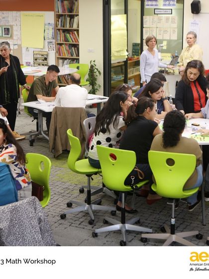 A wide shot of the well-attended Grade 3 Math Workshop. We are grateful for our engaged parents who are eager to support their children's learning.