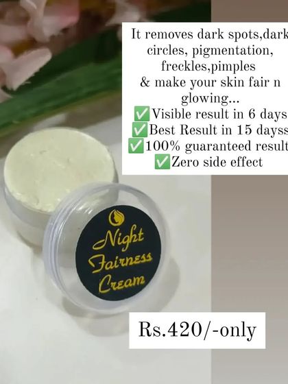 My Night Fairness Cream gives visible results by working on dark spots, pigmentation, and pimples. It's made with natural ingredients like avocado extract, goat milk, and kesar.