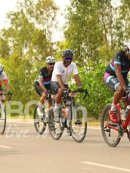 The masters peloton, a colorful and competitive group.