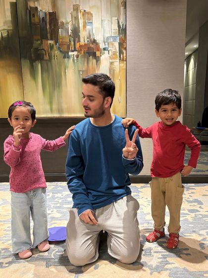 Our amazing faculty member, Sumesh, connecting with his students in the sweetest way. Patience and a friendly approach are key to our teaching method.