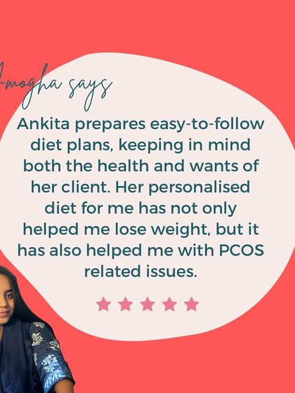 Amogha's review shows how a personalized diet can tackle multiple issues. Her plan not only helped with weight loss but also addressed her PCOS-related symptoms, which is a key part of my holistic approach.